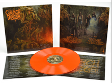 Load image into Gallery viewer, Church of Disgust "Weakest Is The Flesh" (Neon Orange Vinyl) LP - Hells Headbangers Records (2022)